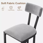 Lot de 2 chaises de bar avec dossier et pieds en métal, rembourrées, pour cuisine