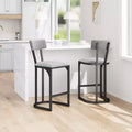 Set of 2 Bar Chair with Back and Metal Leg with Upholstered for Kitchen