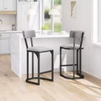 Set of 2 Bar Chair with Back and Metal Leg with Upholstered for Kitchen